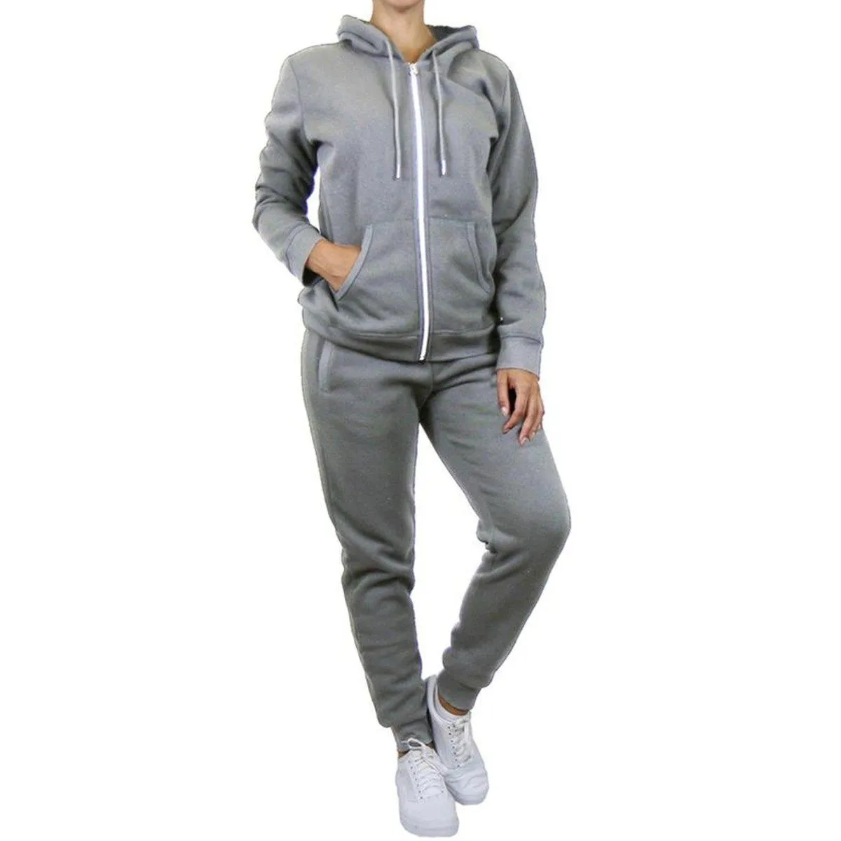 2-Piece: Women's Fleece-Lined Hoodie and Joggers Set