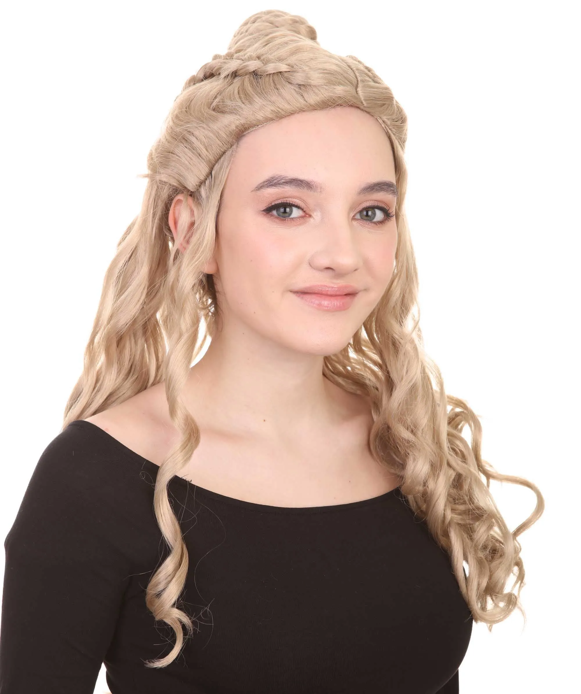 Adult Womens Queen Wig, Blonde Breathable Capless Designed Flame-retardant Synthetic Fiber