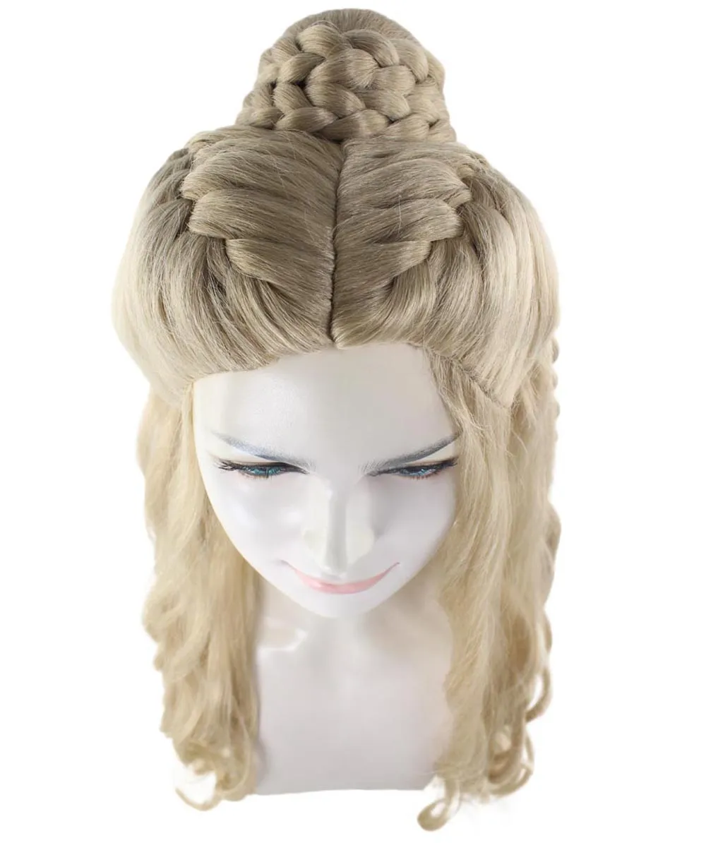 Adult Womens Queen Wig, Blonde Breathable Capless Designed Flame-retardant Synthetic Fiber