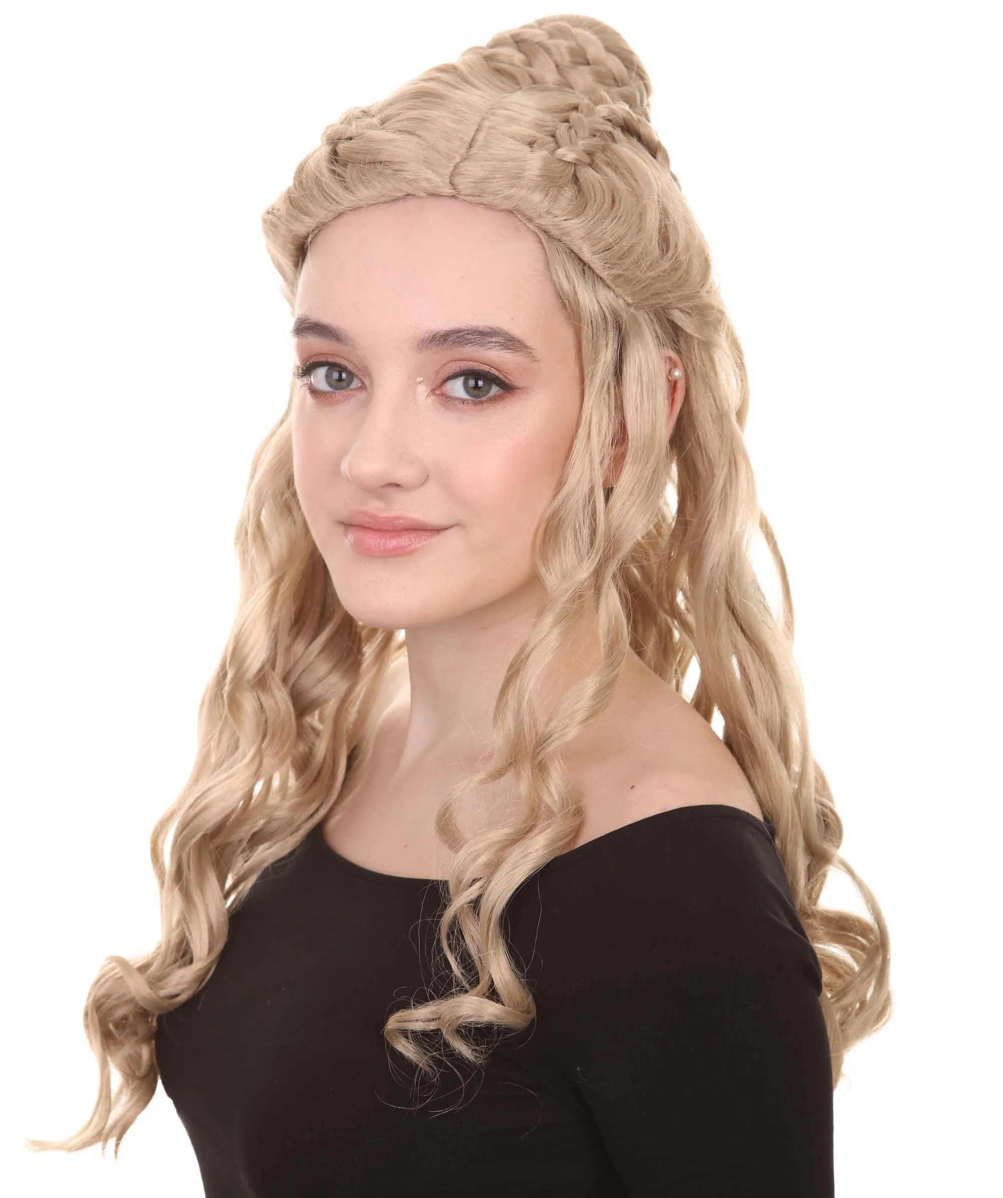 Adult Womens Queen Wig, Blonde Breathable Capless Designed Flame-retardant Synthetic Fiber