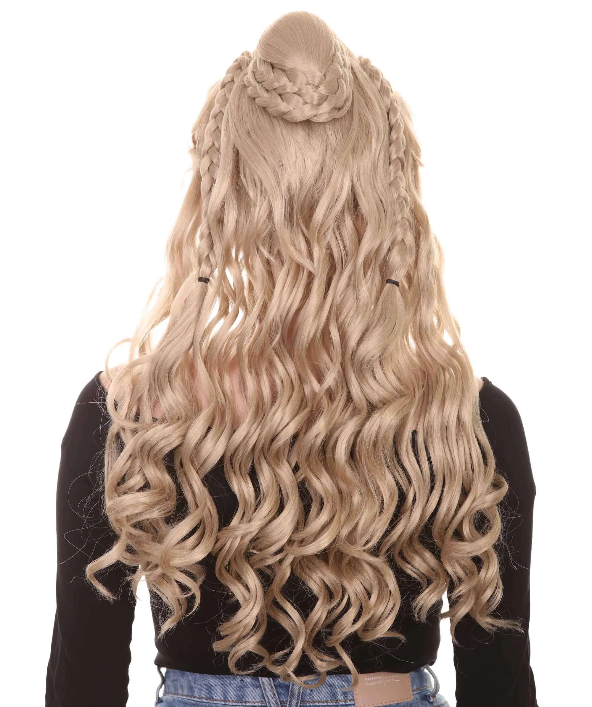 Adult Womens Queen Wig, Blonde Breathable Capless Designed Flame-retardant Synthetic Fiber