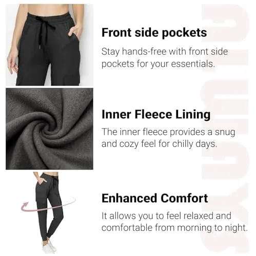 ALWAYS Fleece Jogger Pants for Women - Premium Soft Stretch Warm Sweatpants with Pockets Red XL