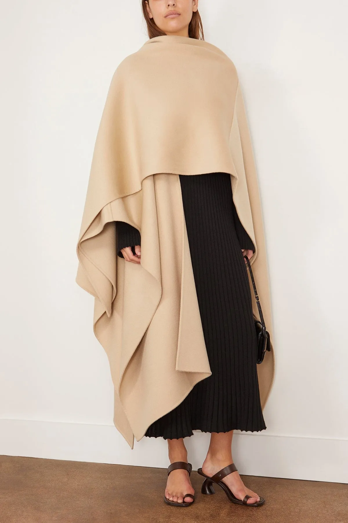 Aspen Poncho Coat in Beige