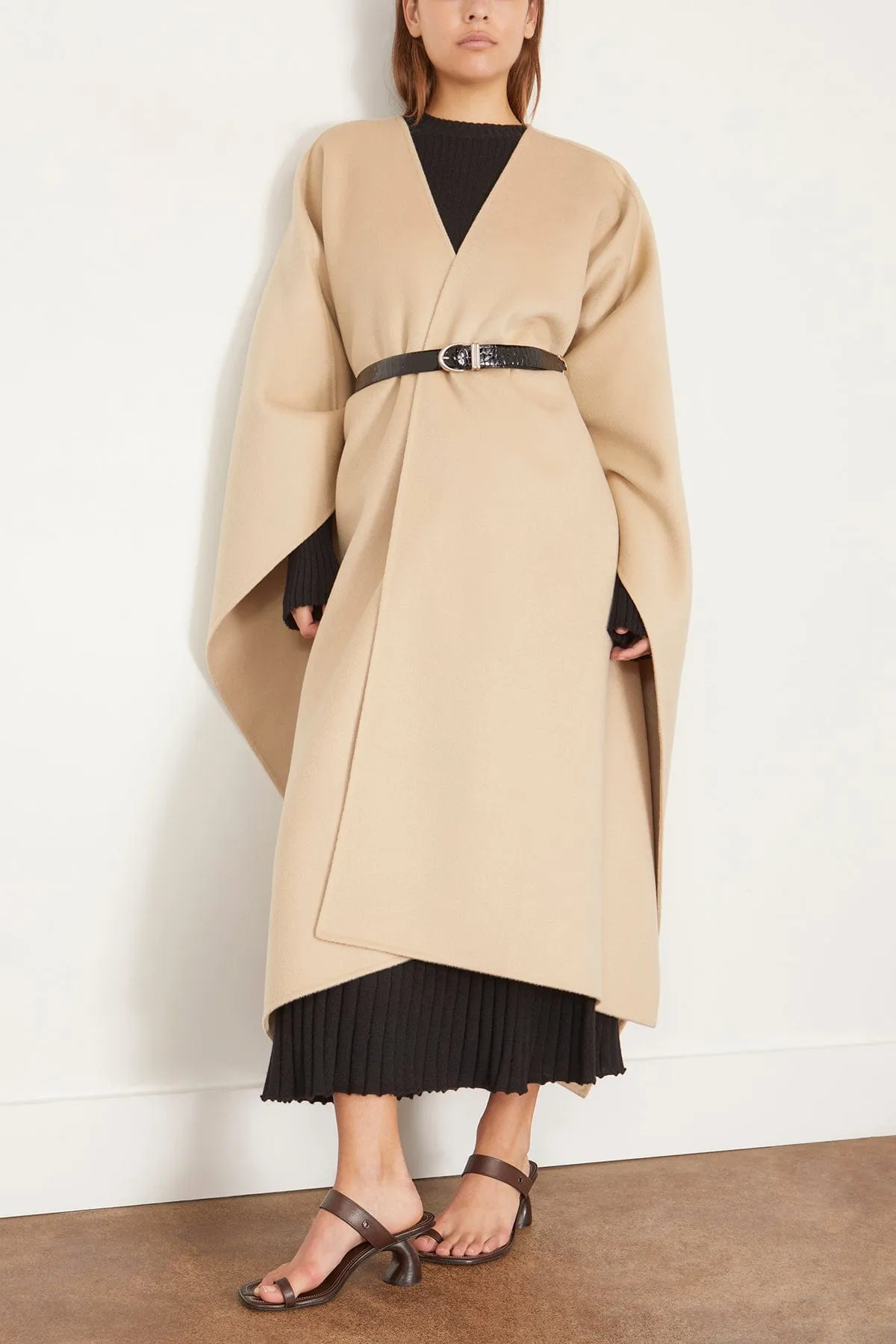 Aspen Poncho Coat in Beige