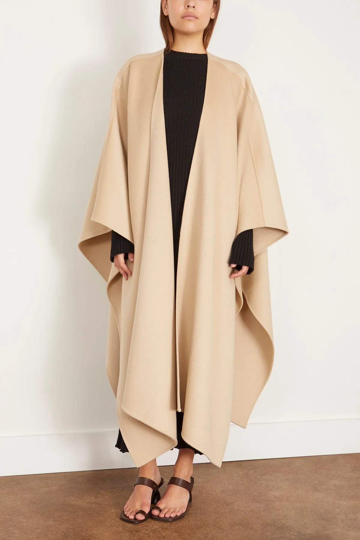 Aspen Poncho Coat in Beige