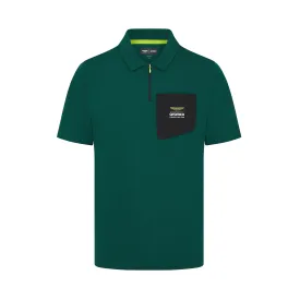 Aston Martin F1 Men's Lifestyle Pocket Logo Polo Shirt - Green