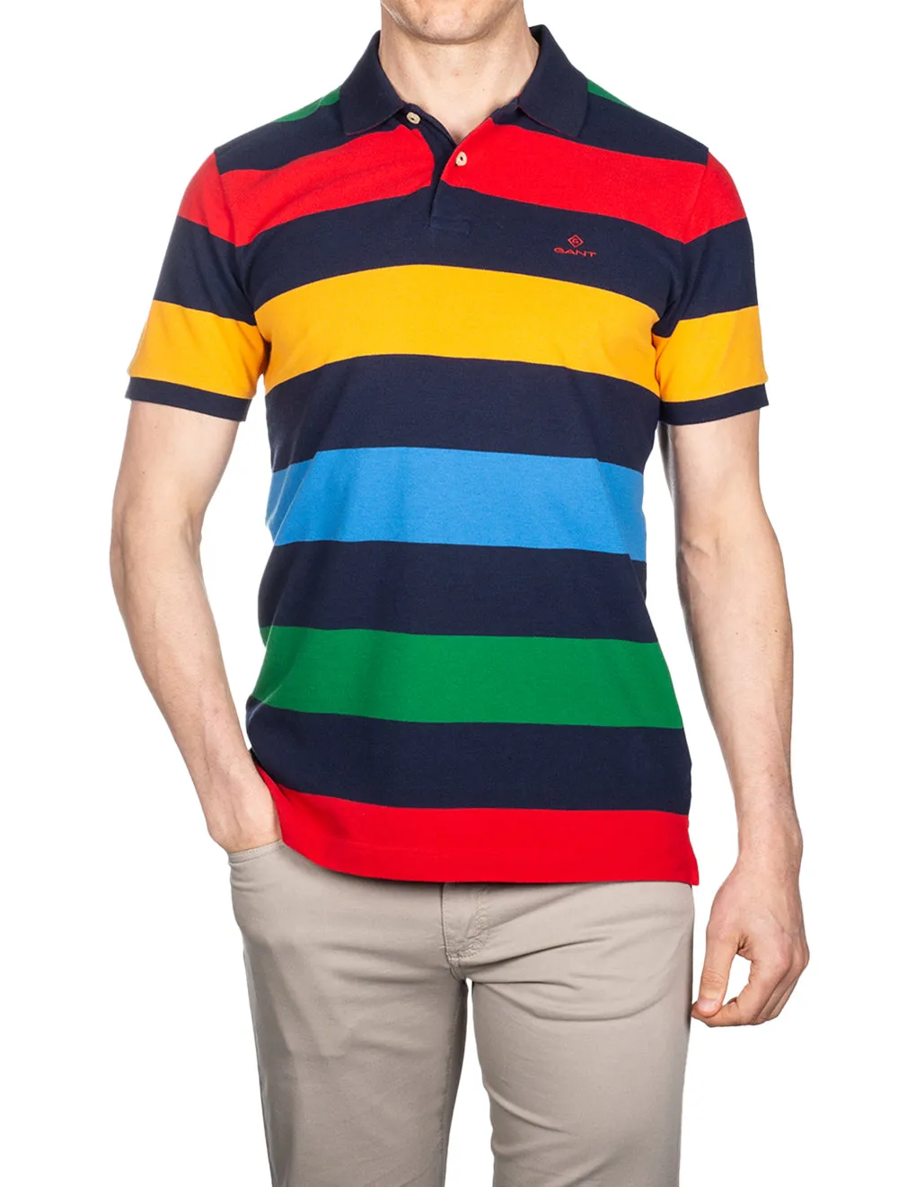 Barstripe Pique Shortsleeve Rugger Multicolor