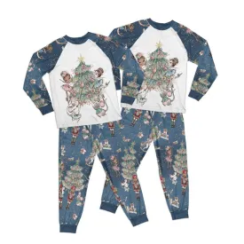 Blue and White Christmas Nutcracker Kid Pajamas Set