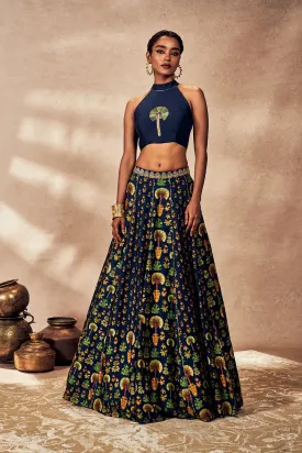 Blue Nomadic Tribe Lehenga