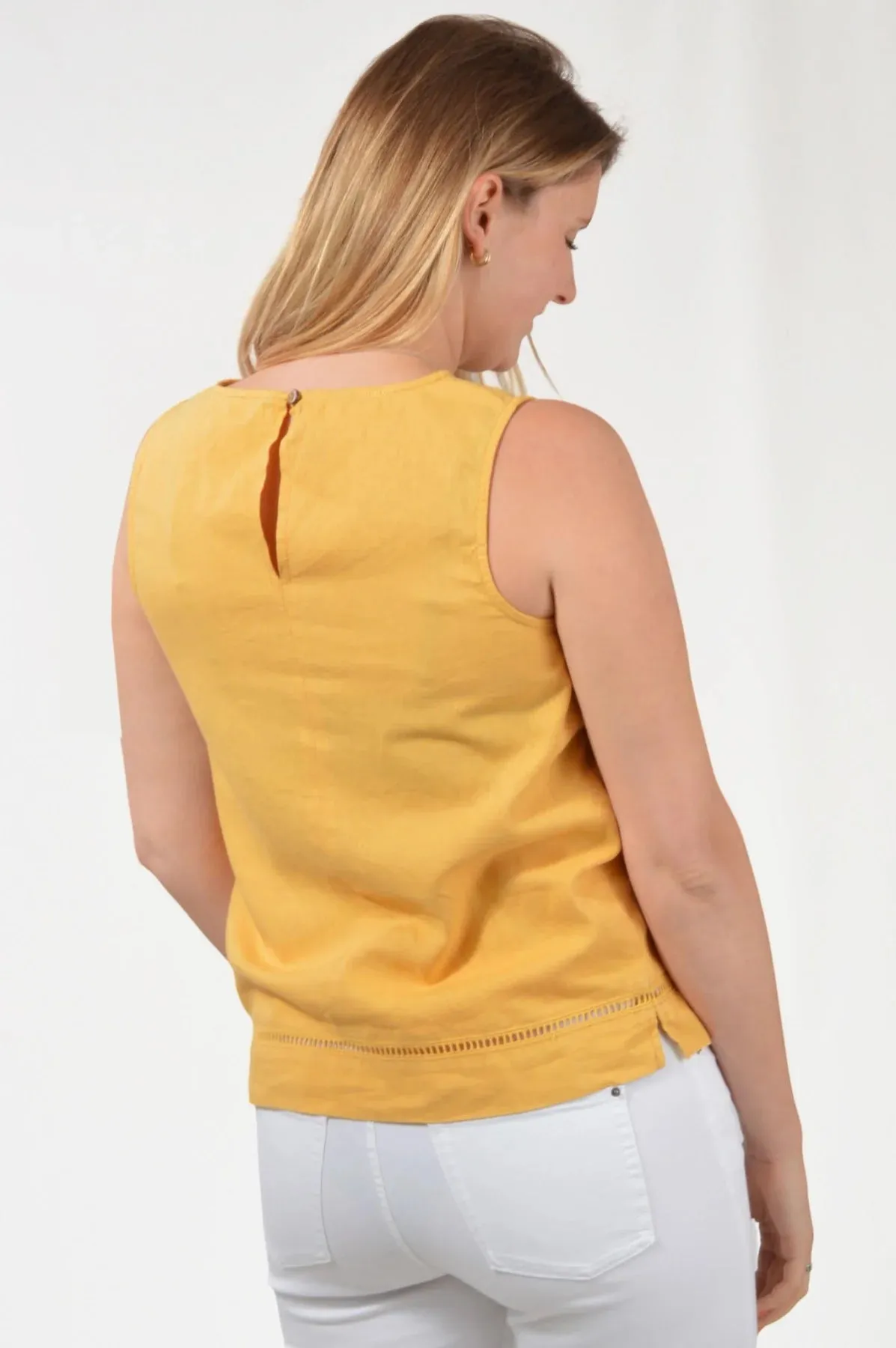 Boxy Sleeveless Linen Top