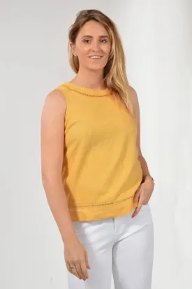 Boxy Sleeveless Linen Top