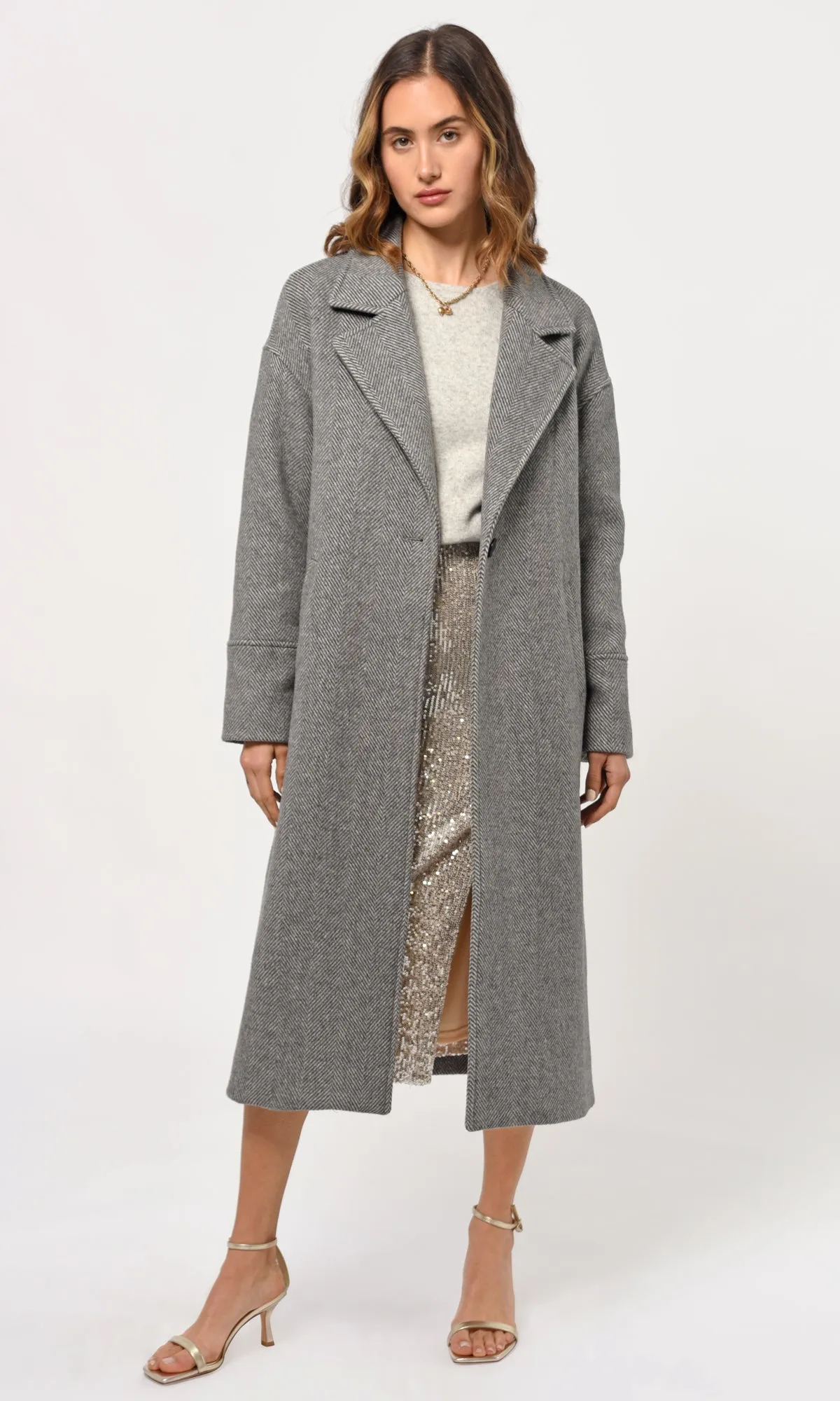 Bryce Chevron Oversized Coat