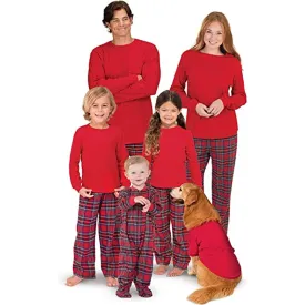 Christmas Thermal Plaid Family Sets