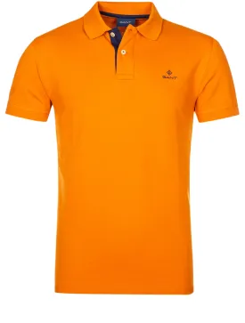 Contrast Collar Pique Shortsleeve Rugger Savannah Orange