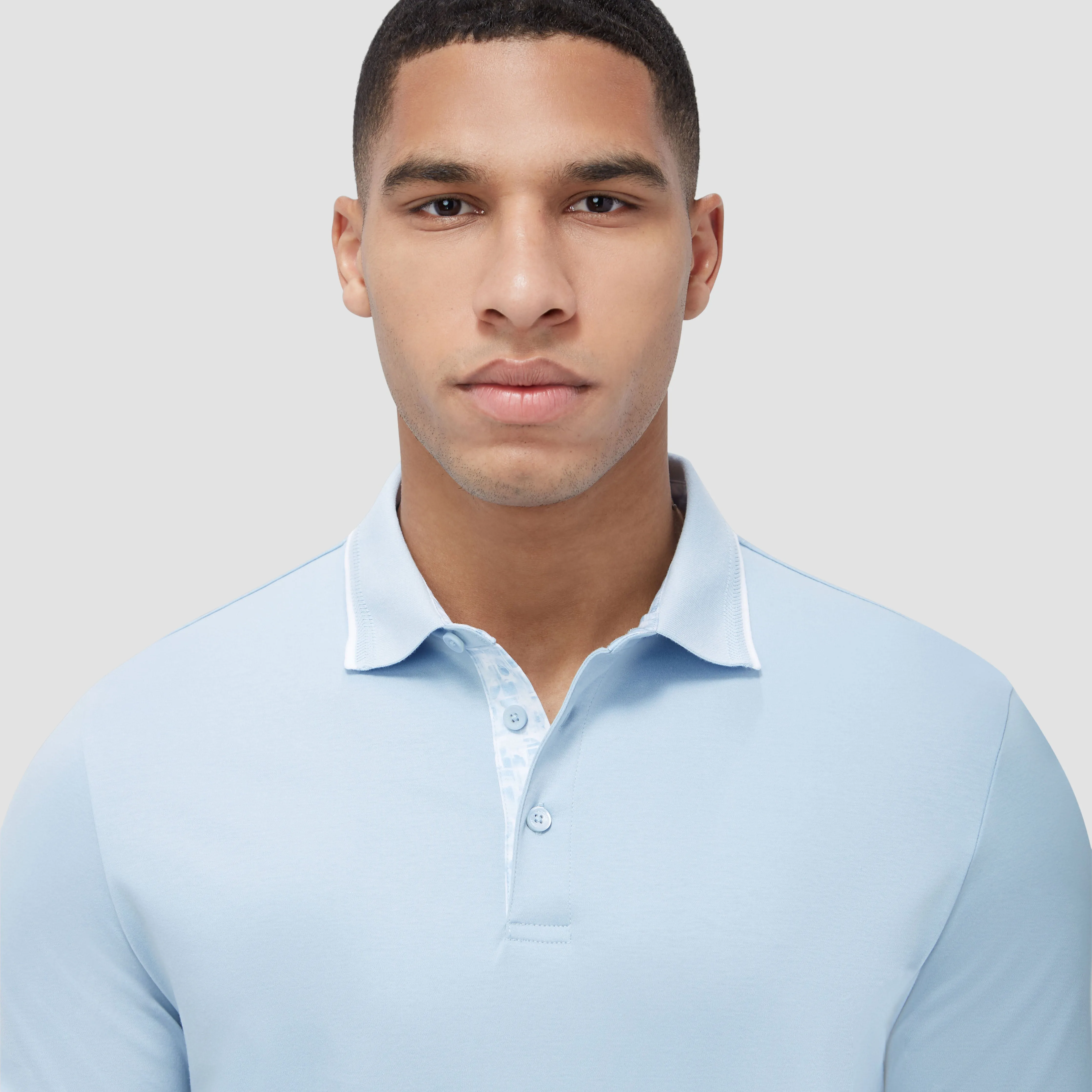 Contrast Three Button Polo