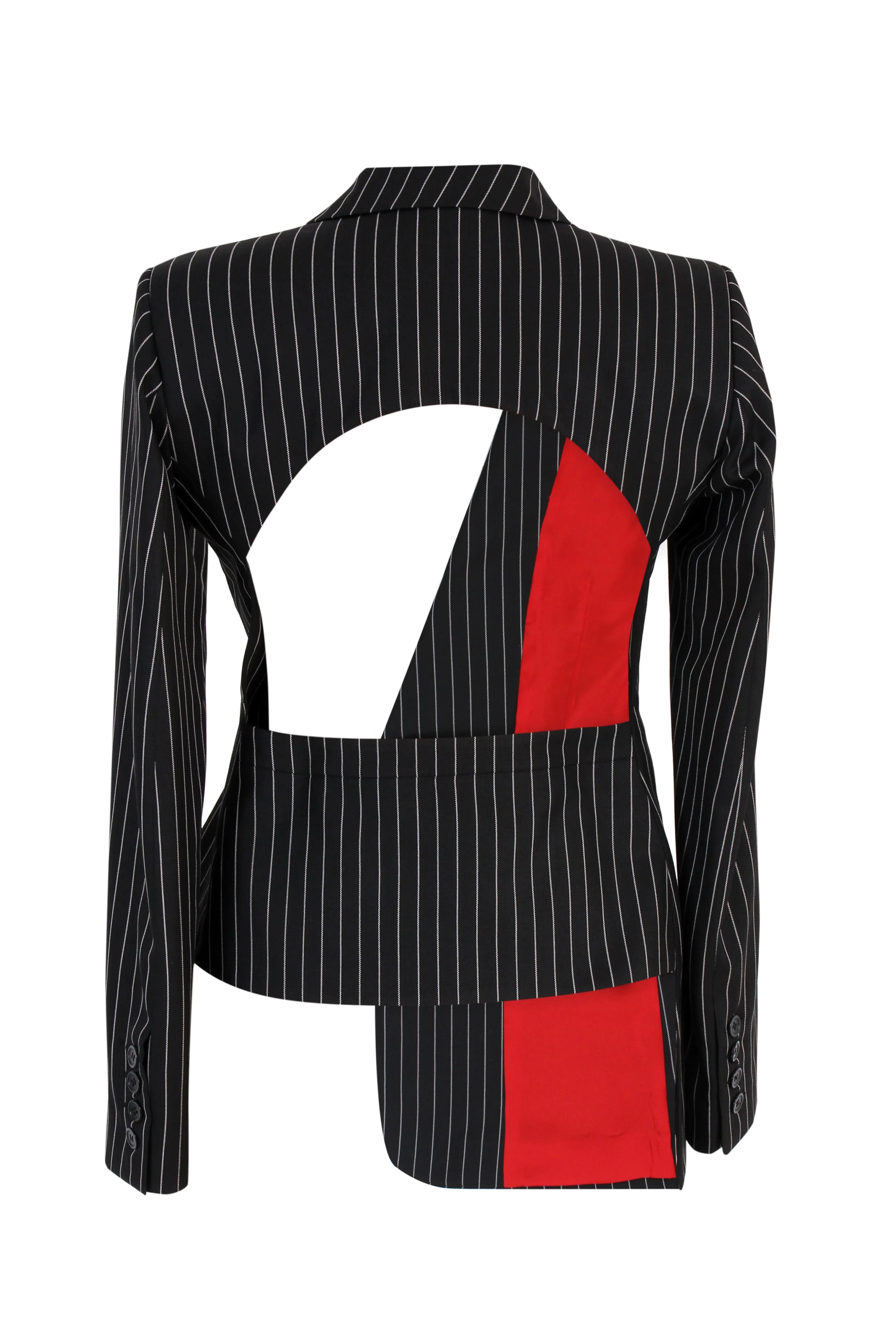 Cut Out Back pinstriped Blazer