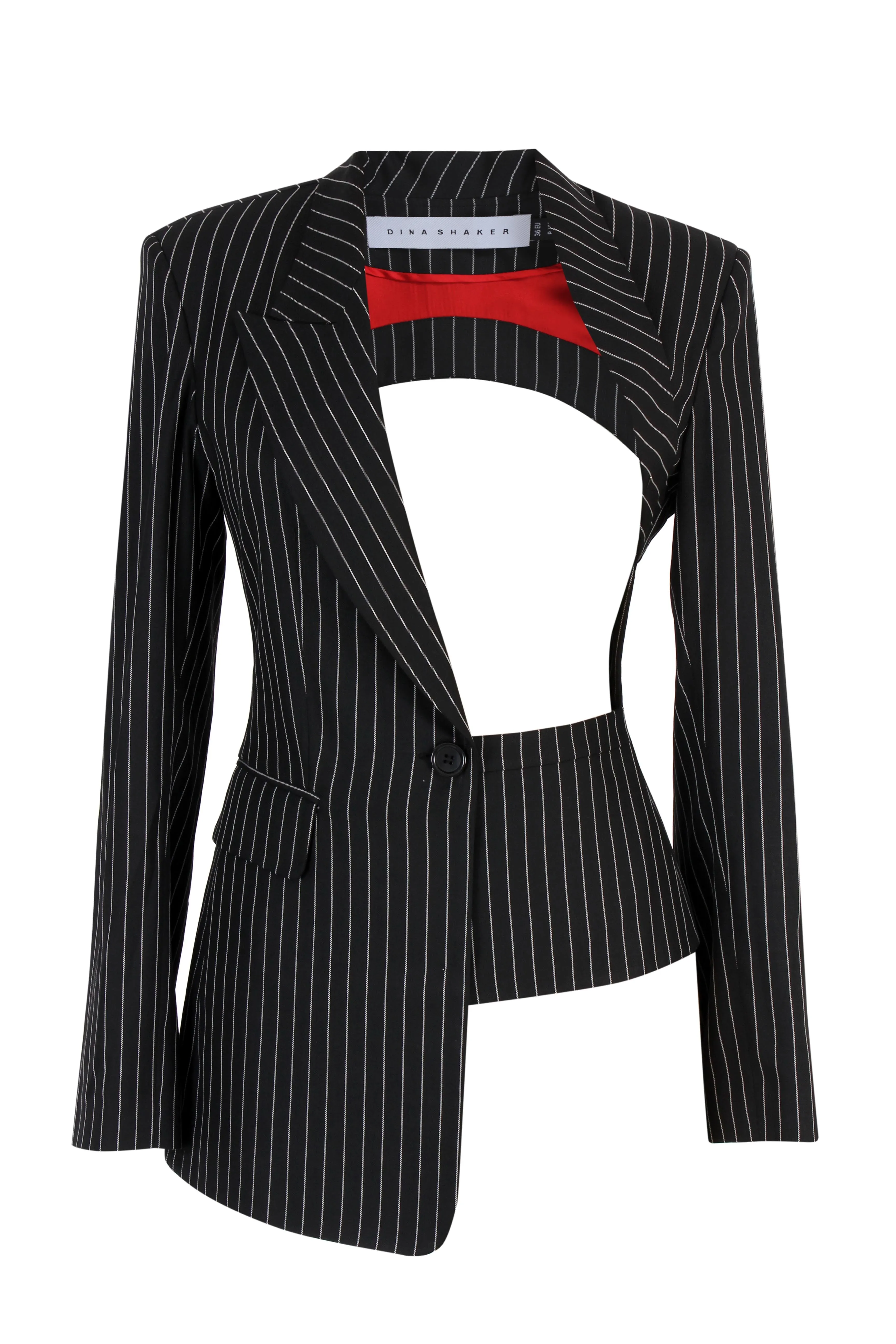 Cut Out Back pinstriped Blazer