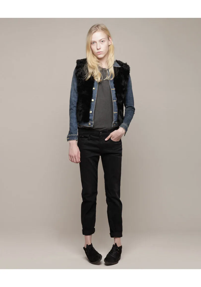 Denim Jacket with Shearling