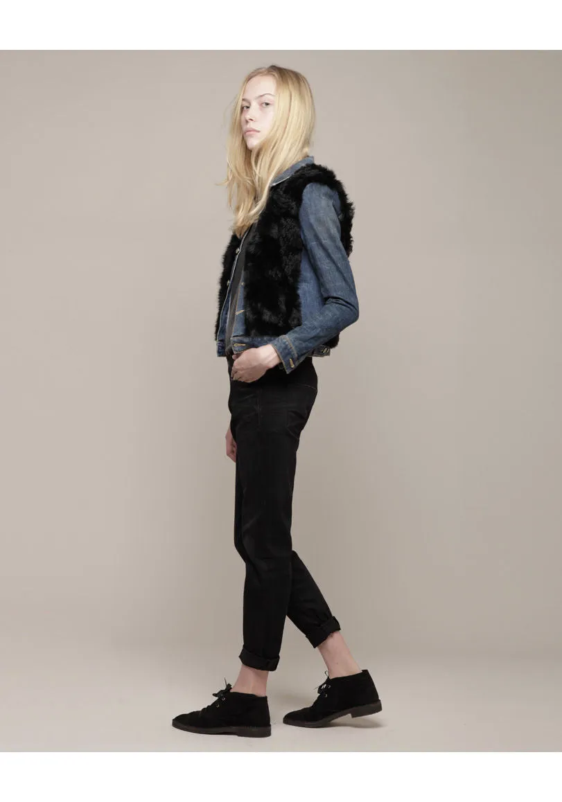 Denim Jacket with Shearling