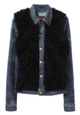 Denim Jacket with Shearling