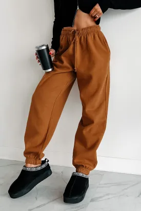 DOORBUSTER Gloomy Days Drawstring Waist Joggers (Pale Brown)