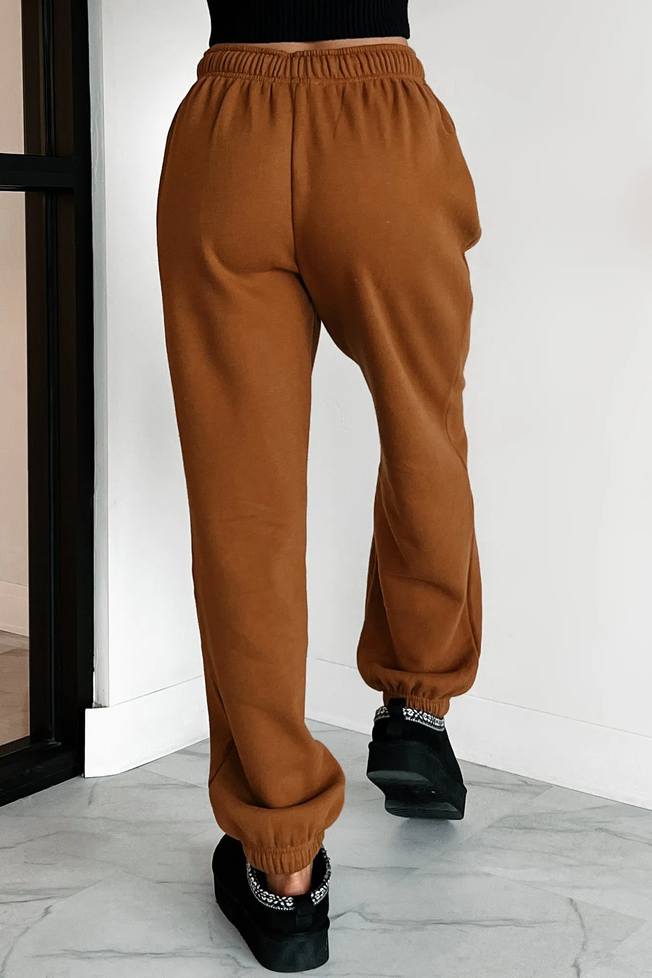 DOORBUSTER Gloomy Days Drawstring Waist Joggers (Pale Brown)