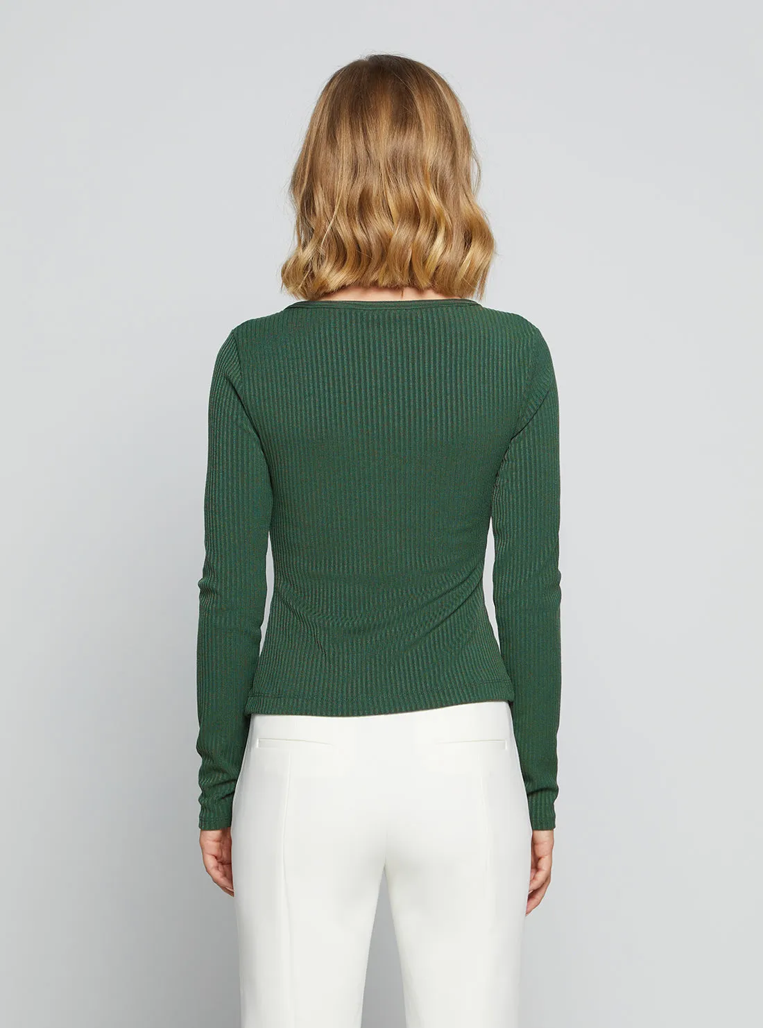 Eco Green Raylynn Rib Henley Top