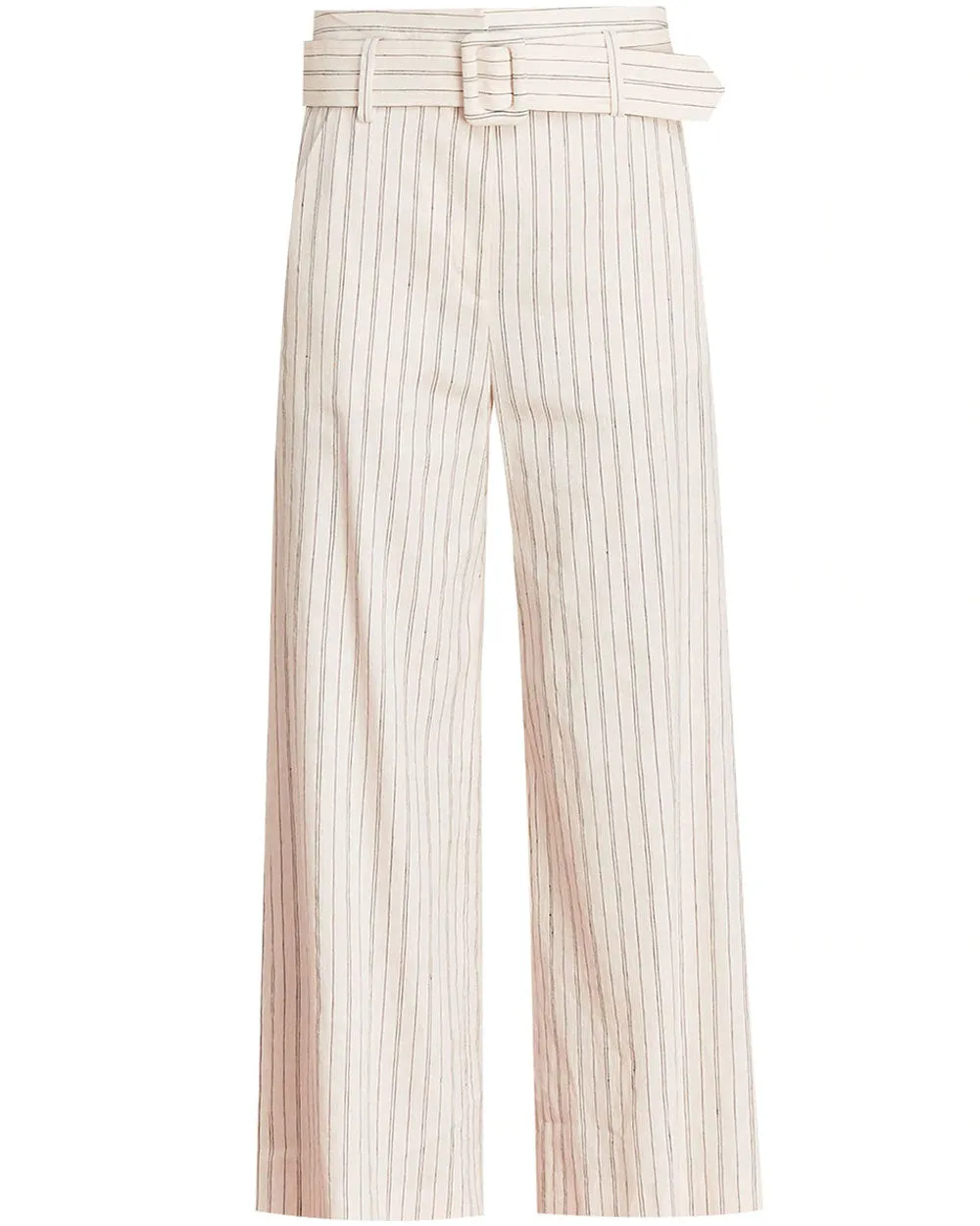 Ecru and Black Pinstriped Dexter Pant