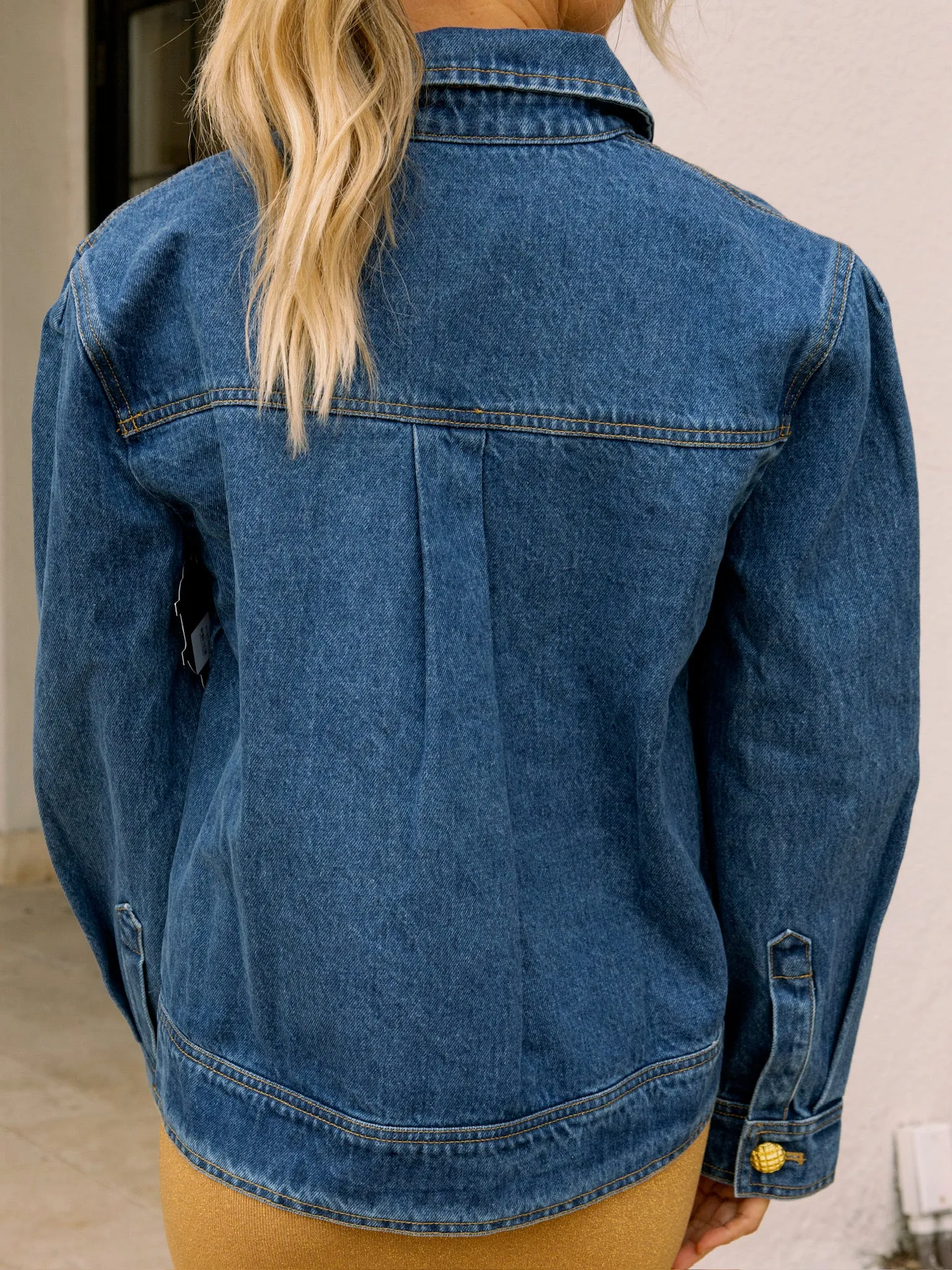 English Factory Denim Jacket With Gold Buttons