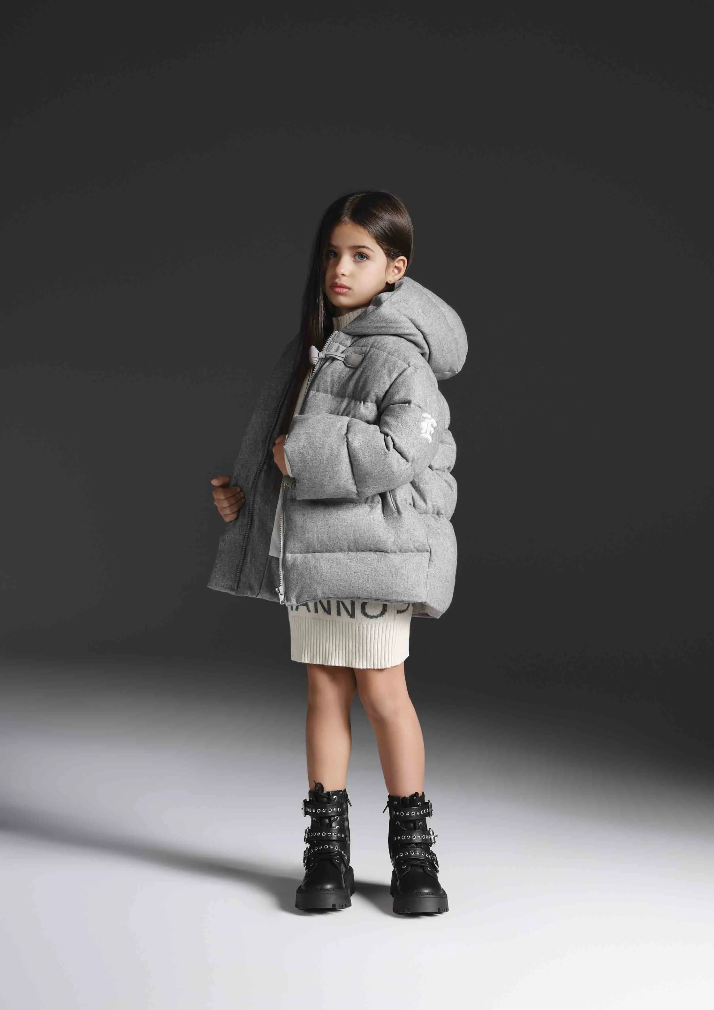 Ermanno Scervino Grey Puffer Coat