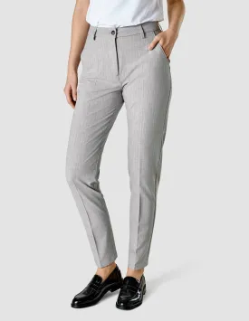 Essential Pants Tapered Light Grey Pinstriped