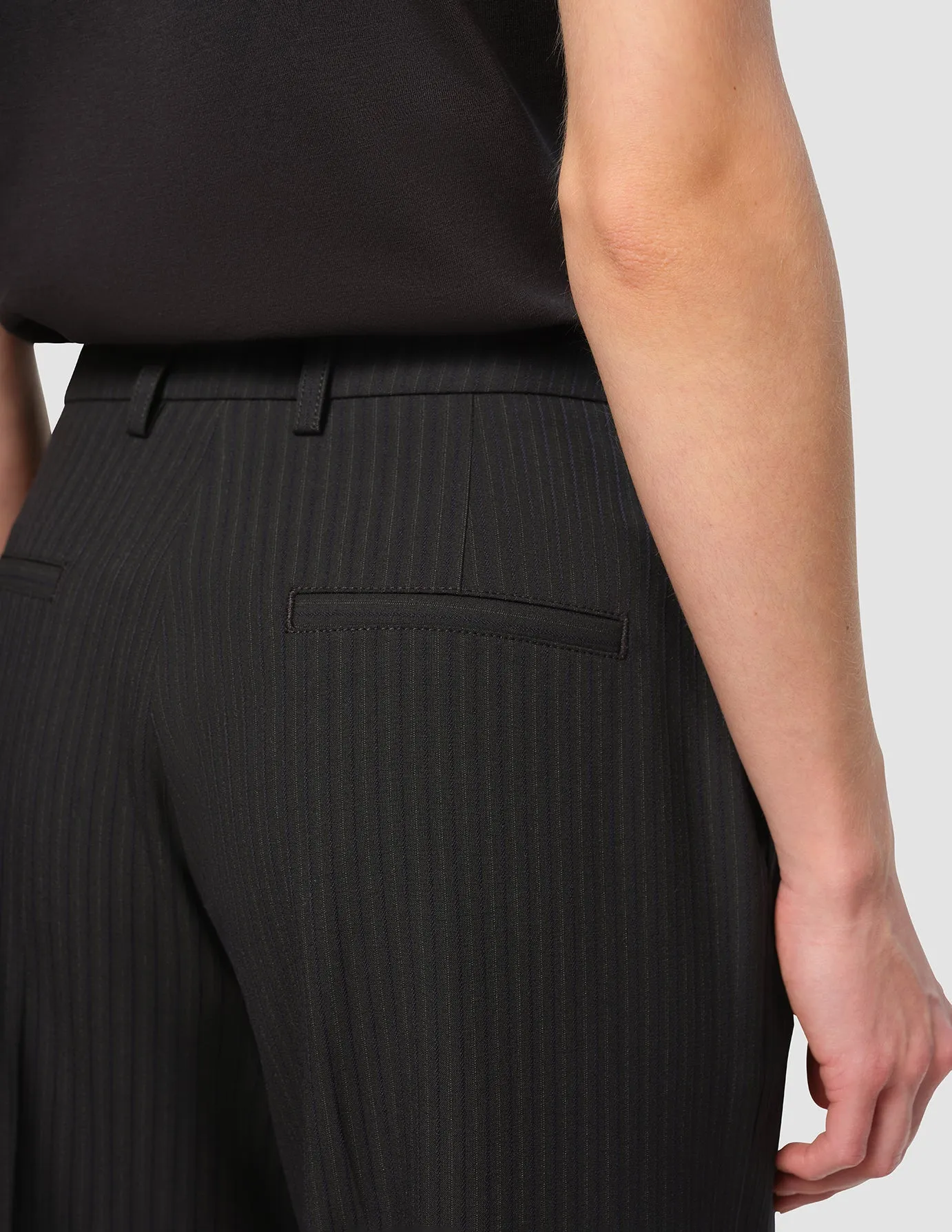 Essential Pants Wide Asphalt Pinstriped