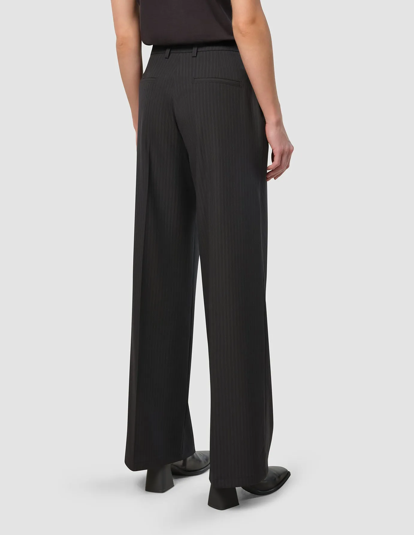 Essential Pants Wide Asphalt Pinstriped