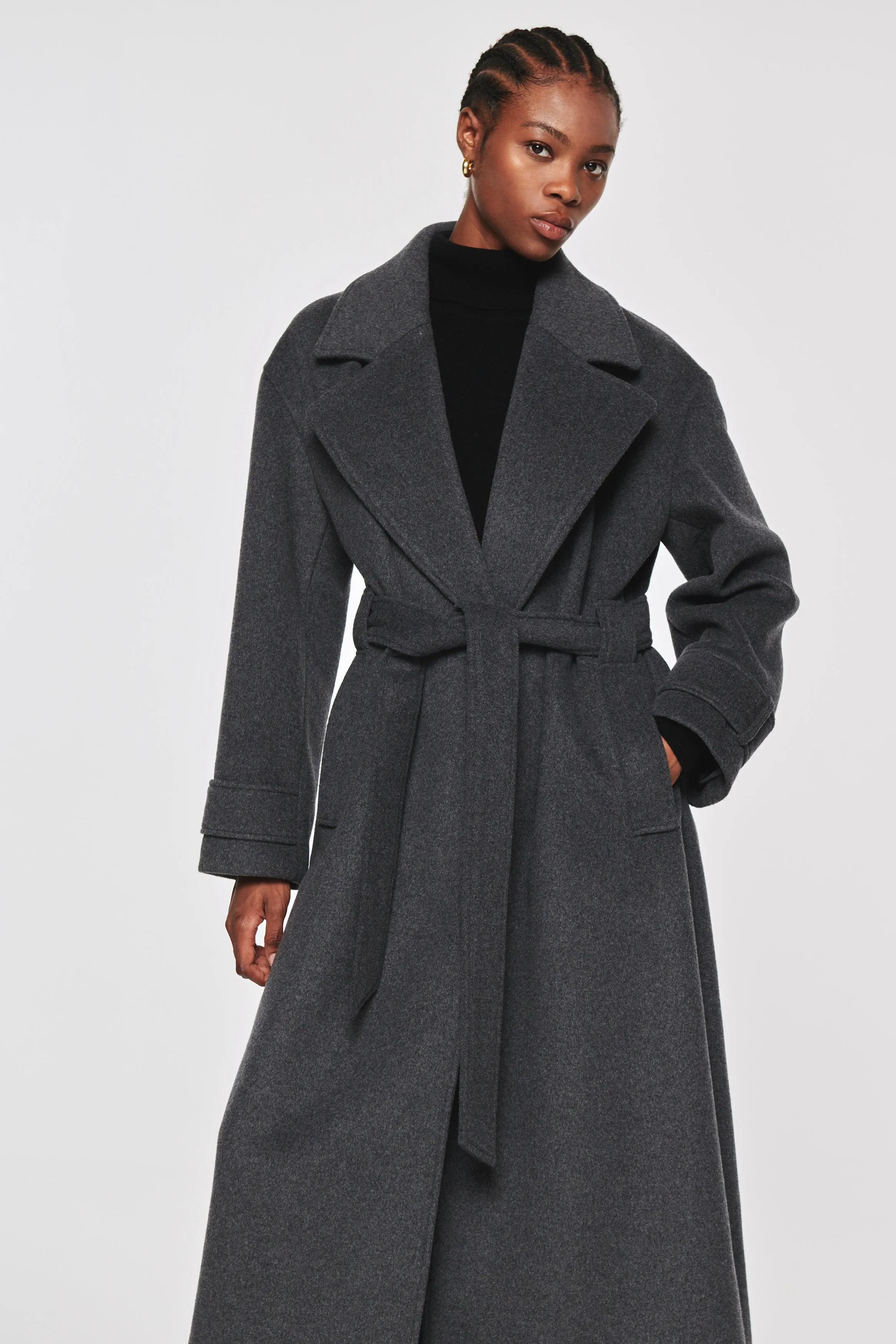 Exaggerated Oversized Wrap Wool Coat