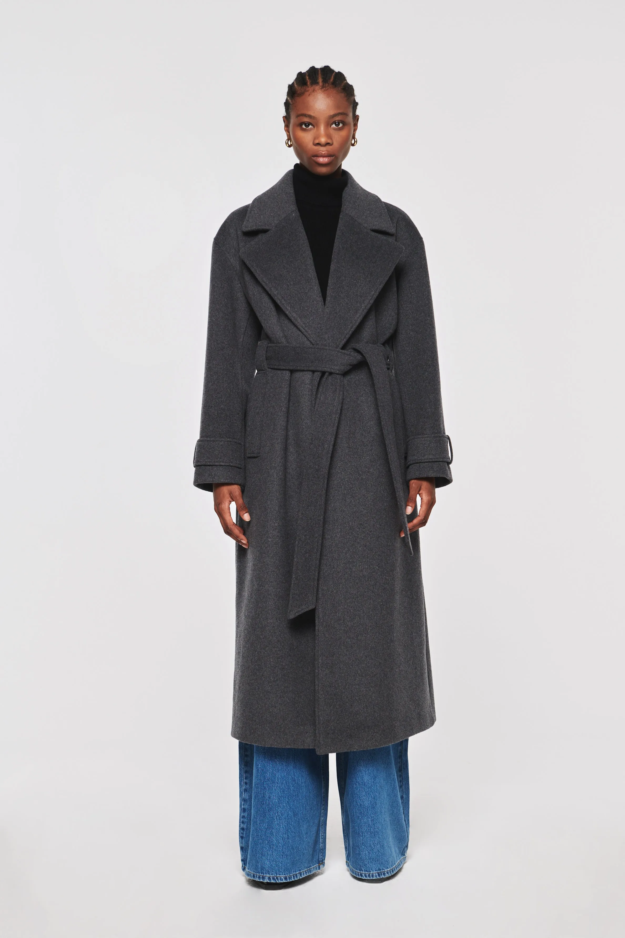 Exaggerated Oversized Wrap Wool Coat