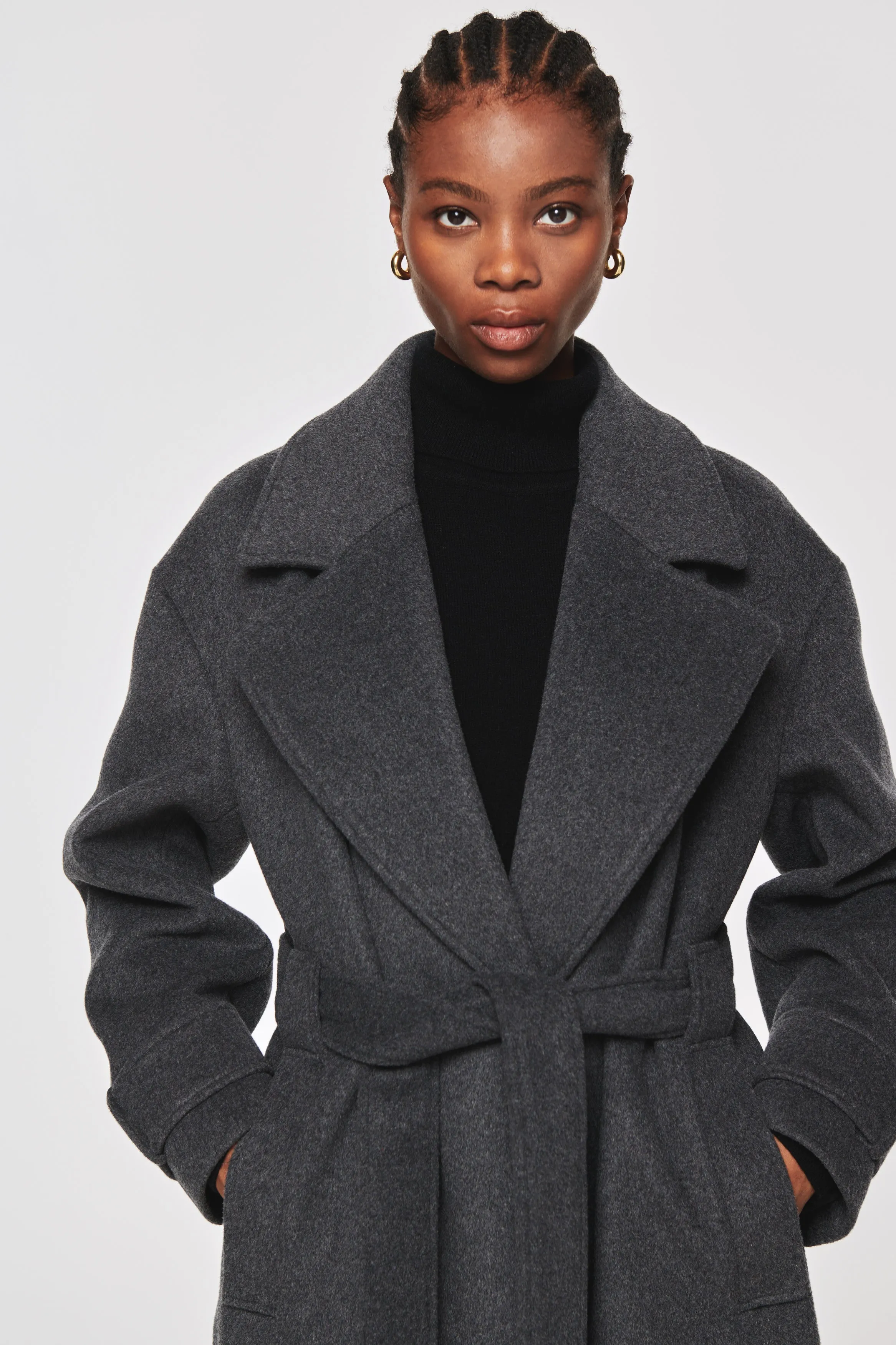 Exaggerated Oversized Wrap Wool Coat