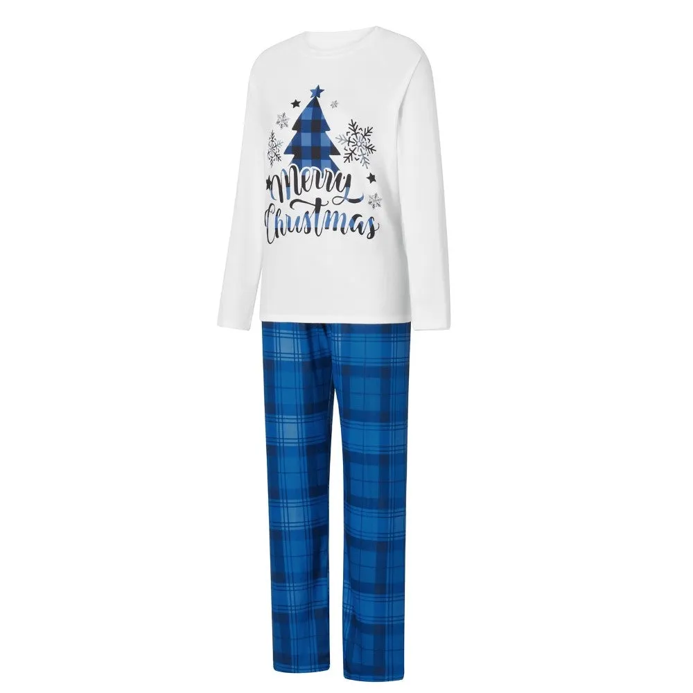 Family Matching Tree And Plaid Design Pajama Set