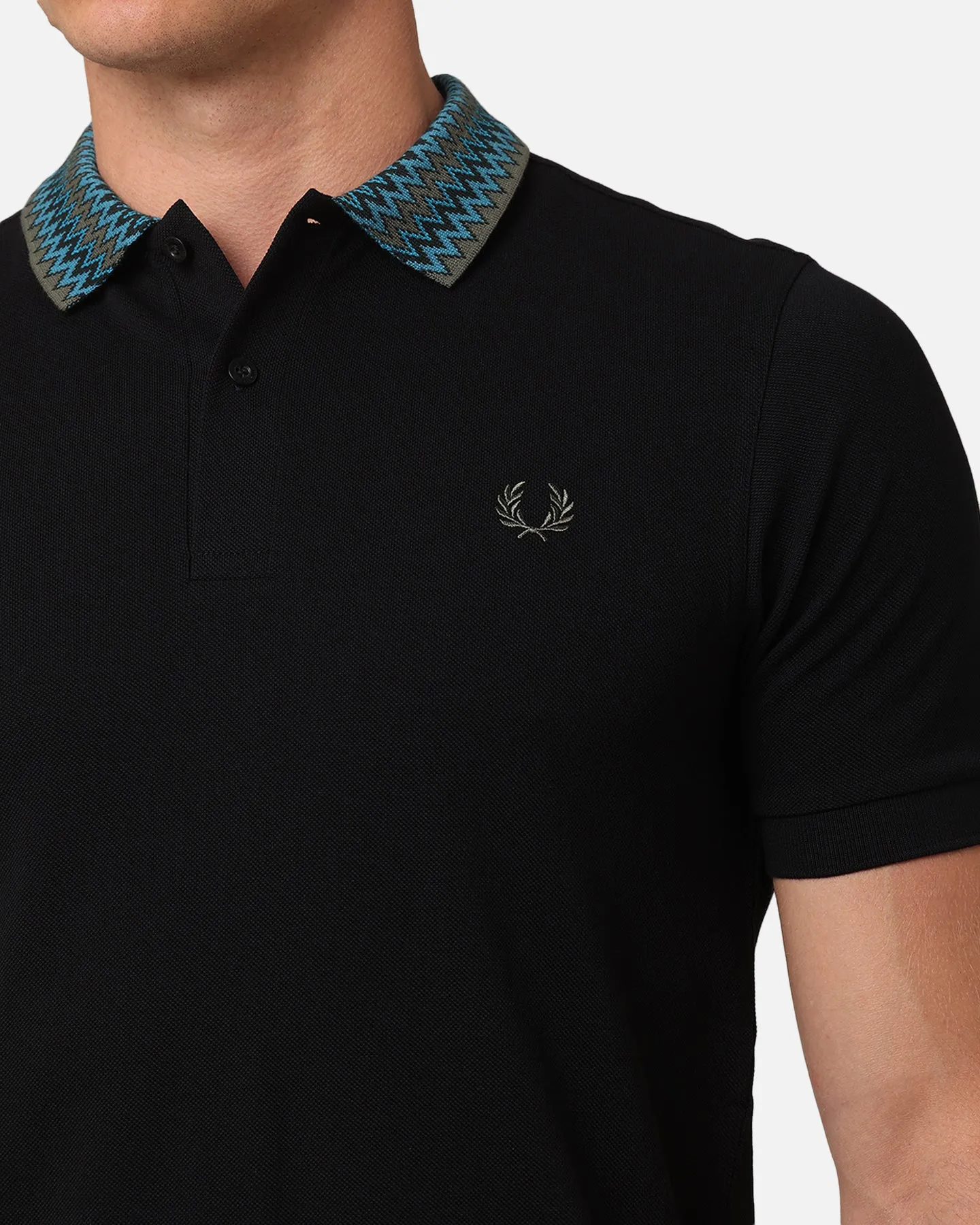 Fred Perry Jacquard Polo Shirt Black