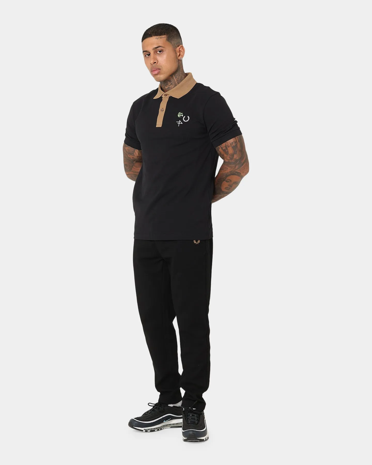 Fred Perry X Raf Simons Contrast Collar Polo T-Shirt Black