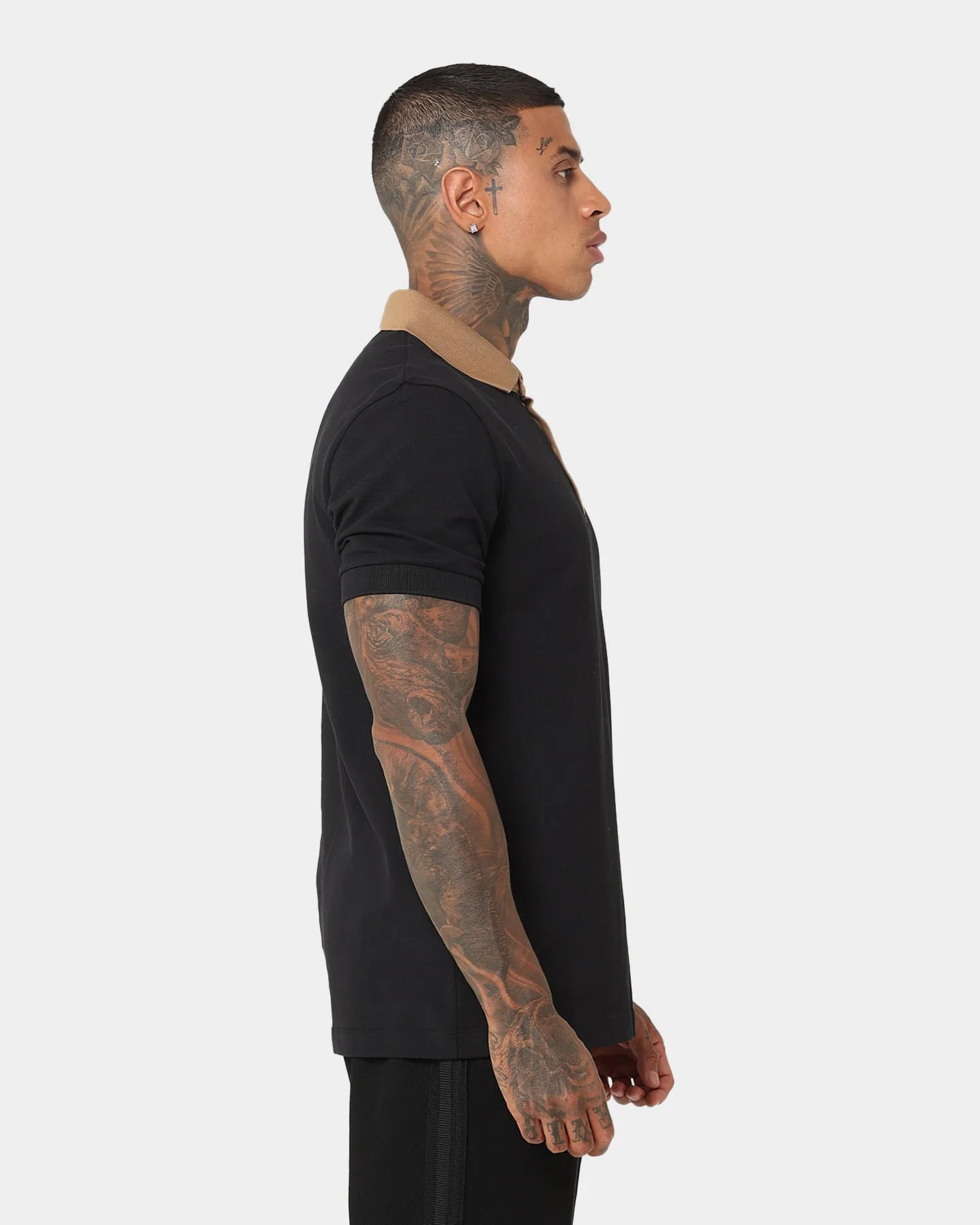 Fred Perry X Raf Simons Contrast Collar Polo T-Shirt Black