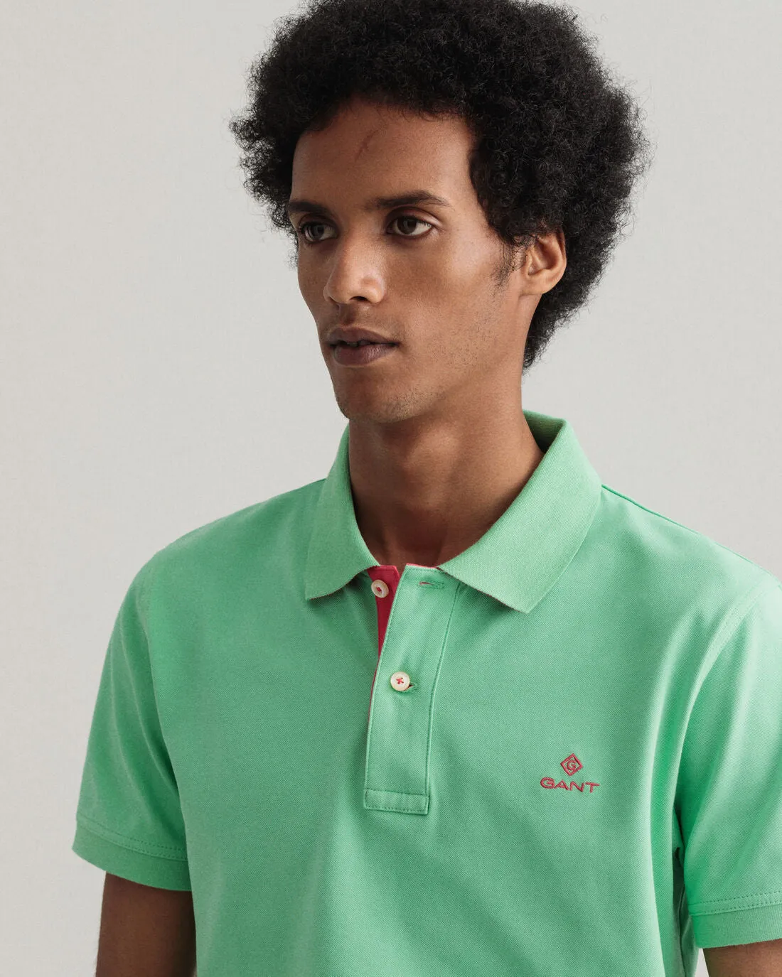 GANT - Contrast Collar Pique Polo, Absinthe Green (Only M)