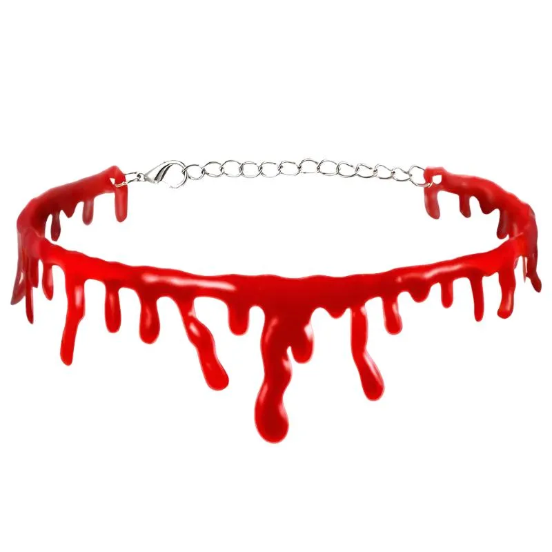 Halloween Decoration Horror Blood Drip Necklace - Fake Blood Vampire Fancy Joker Choker Costume Necklace