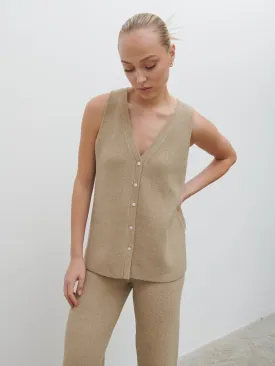 Kourtney Knit Waistcoat - Taupe