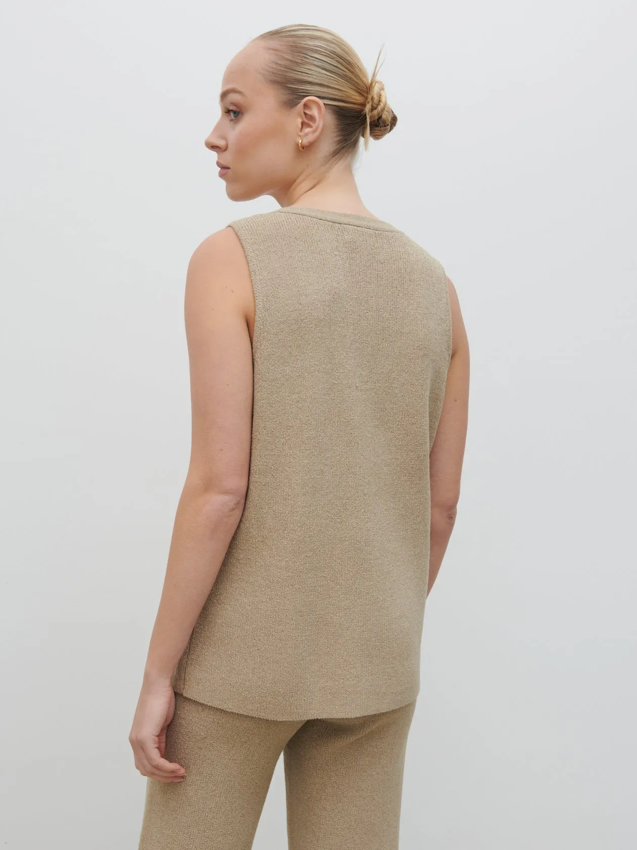 Kourtney Knit Waistcoat - Taupe