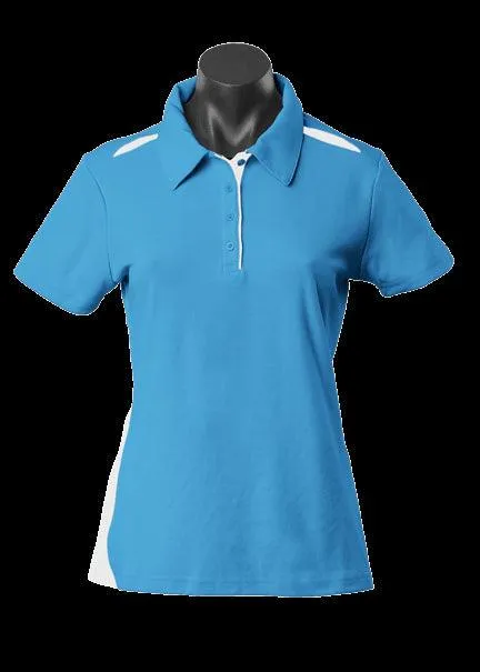 Ladies Paterson Polo Pacific Blue/White