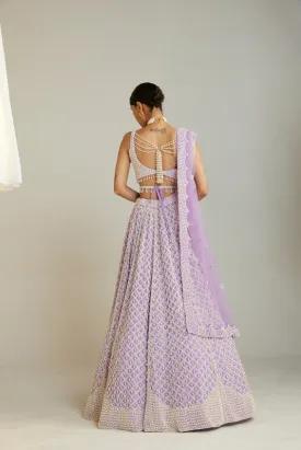 Lilac Pearl Drop Lehenga Set