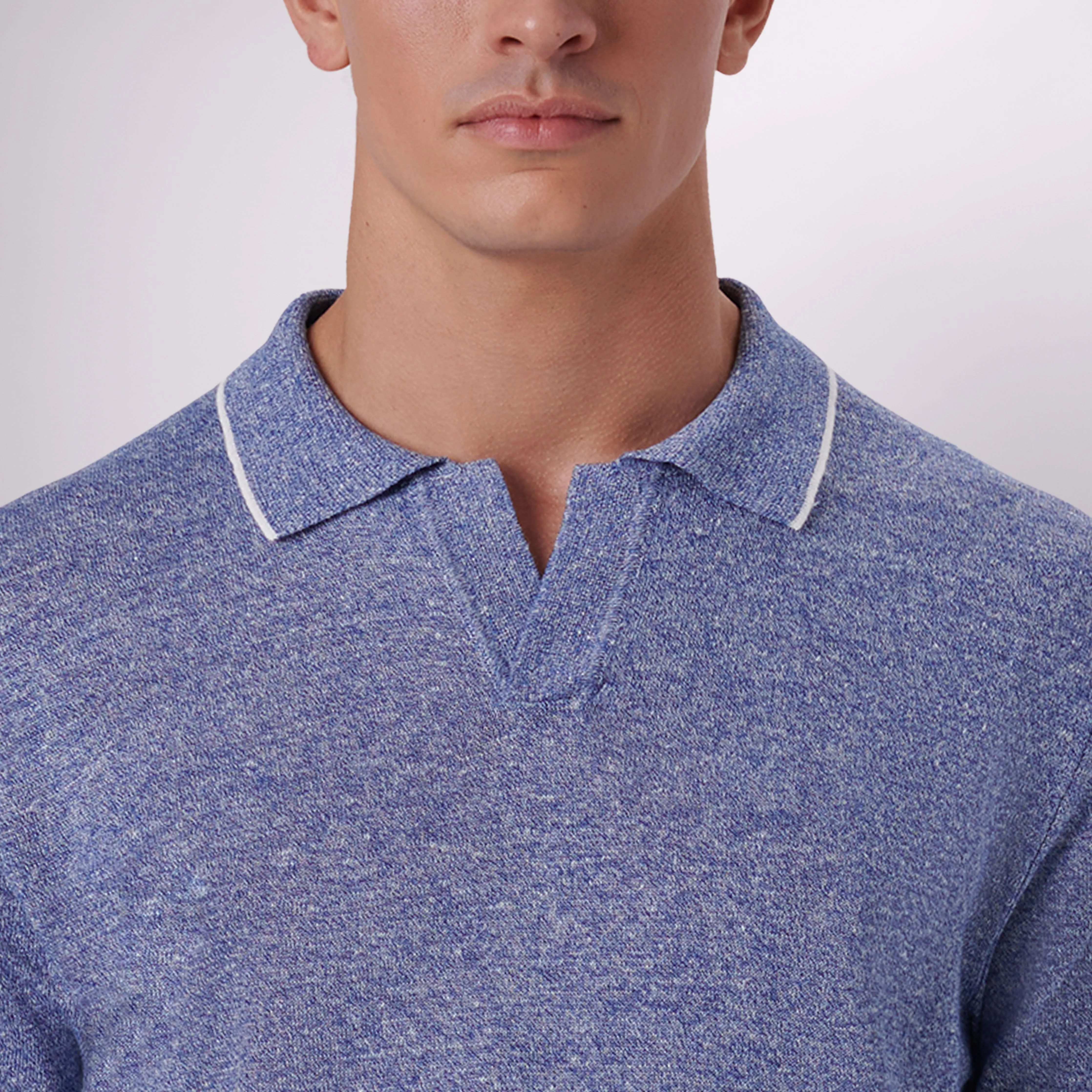 Melange Short Sleeve Riviera V-Neck Sweater