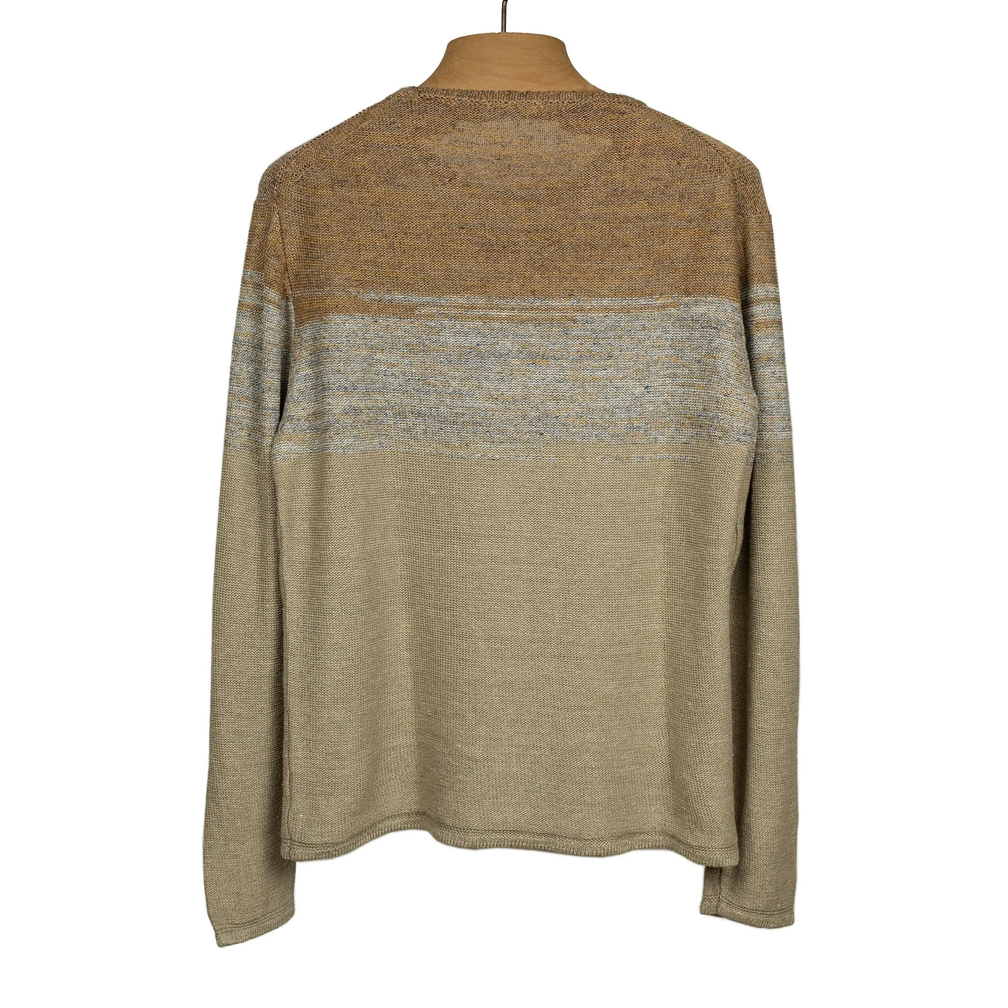 Ombre linen tunic in gravel brown and grey linen