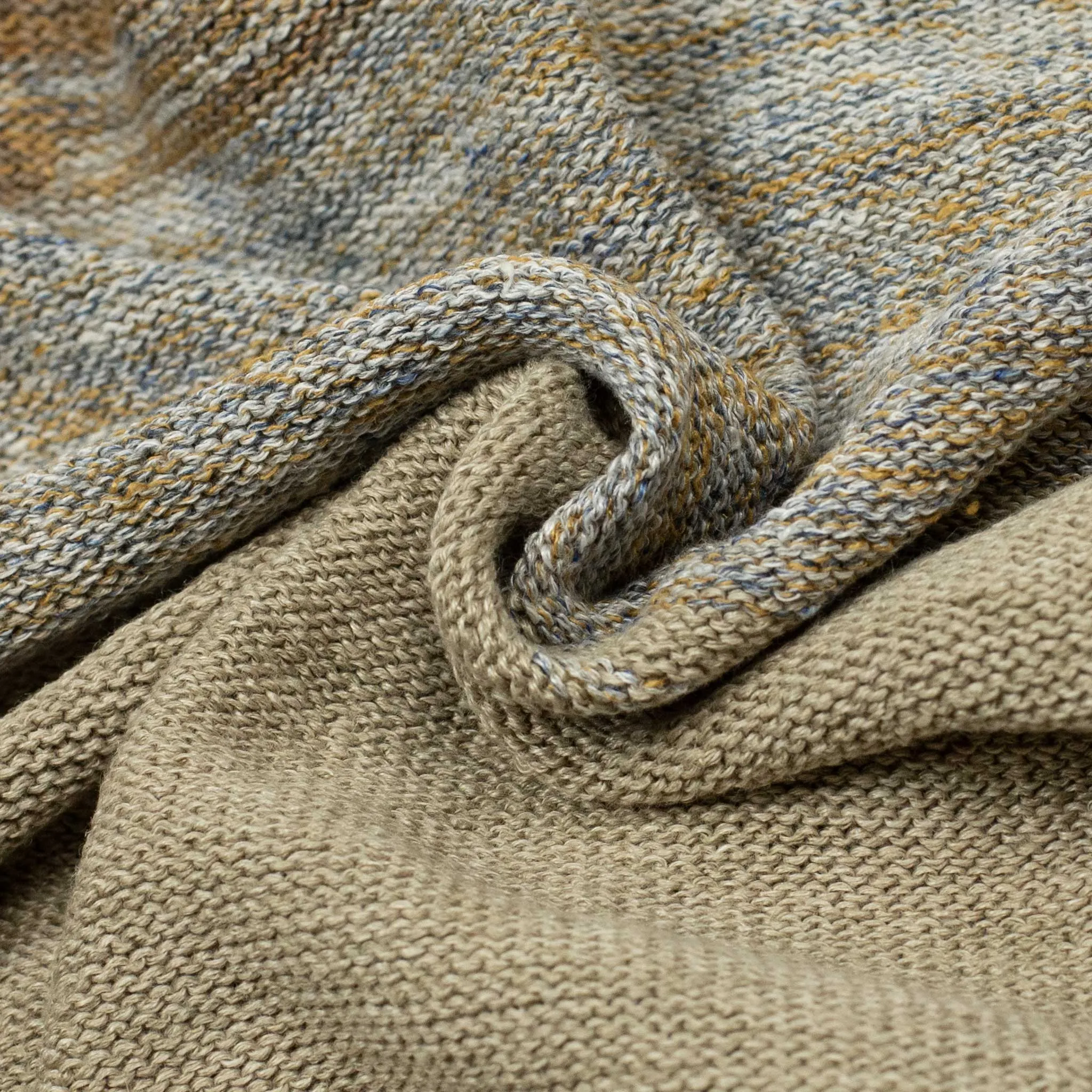 Ombre linen tunic in gravel brown and grey linen