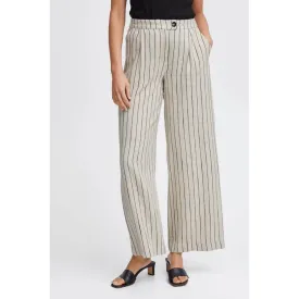 Pinstriped Wide Leg Linen Pants